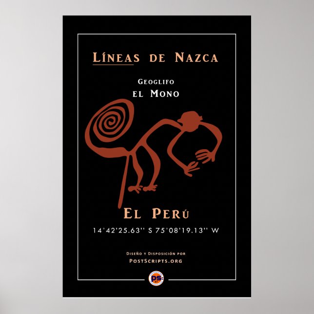 Nazca Geoglyphs-Monkey Poster (Front)