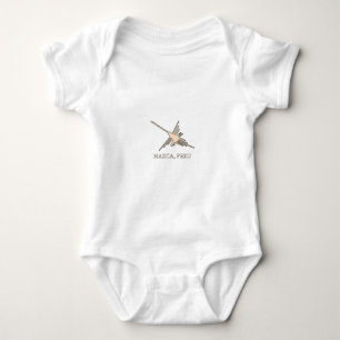 Nazca Hummingbird Geoglyph Newsprint Baby Bodysuit