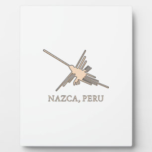 Nazca Hummingbird Geoglyph Newsprint Plaque