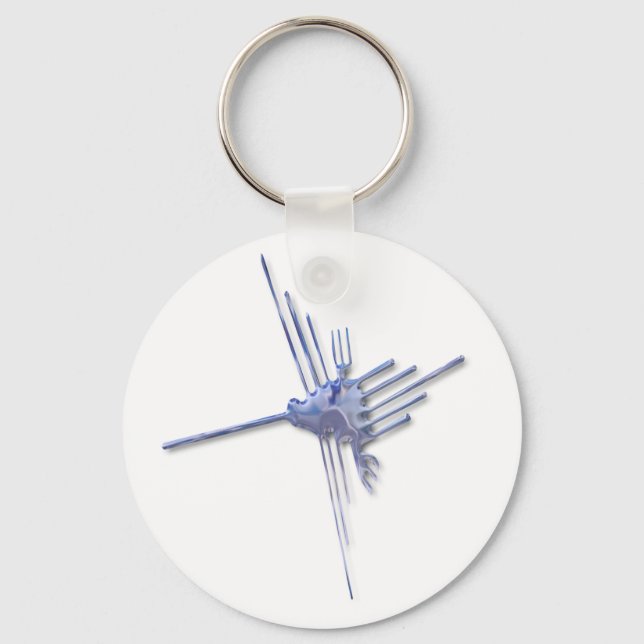 Nazca Hummingbird glass keychain (Front)