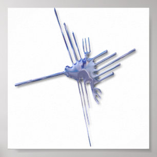 Nazca Hummingbird glass poster