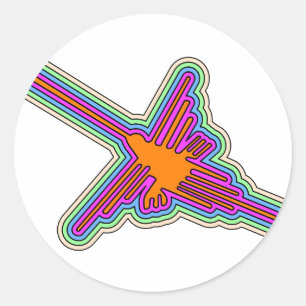 Nazca Hummingbird Peru Drawing Classic Round Sticker