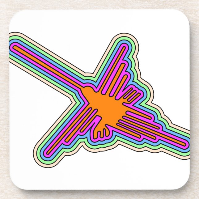 Nazca Hummingbird Peru Drawing Coaster (Front)