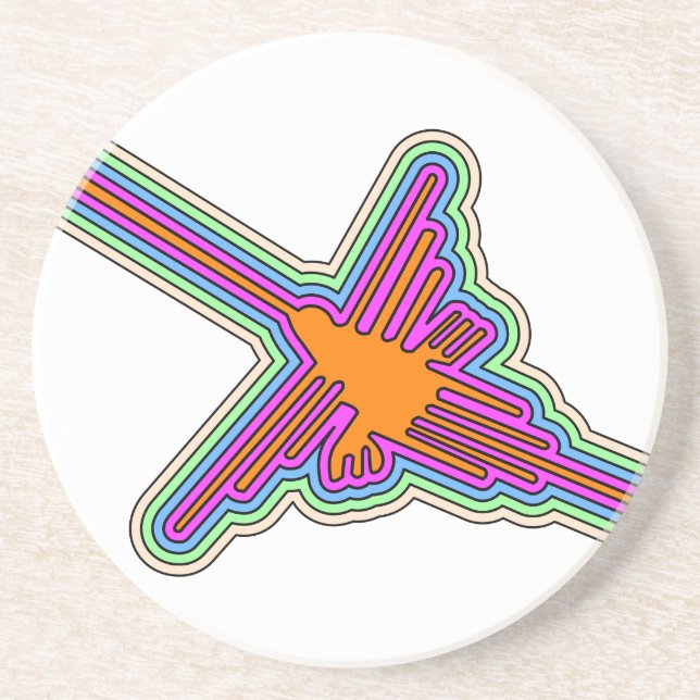 Nazca Hummingbird Peru Drawing Coaster (Front)