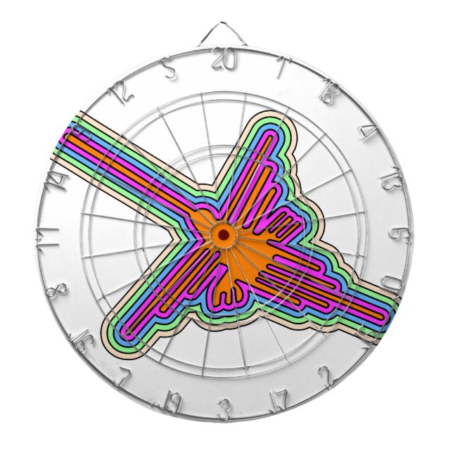 Nazca Hummingbird Peru Drawing Dartboard (Front)