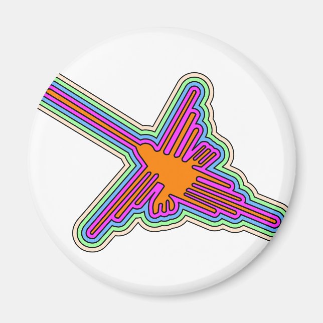 Nazca Hummingbird Peru Drawing Magnet (Front)