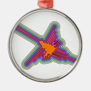 Nazca Hummingbird Peru Drawing Metal Tree Decoration