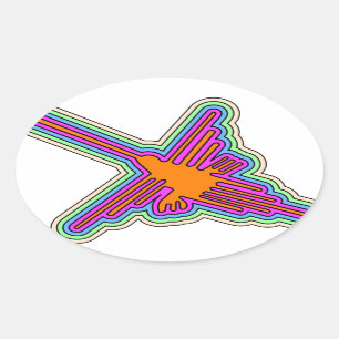Nazca Hummingbird Peru Drawing Oval Sticker