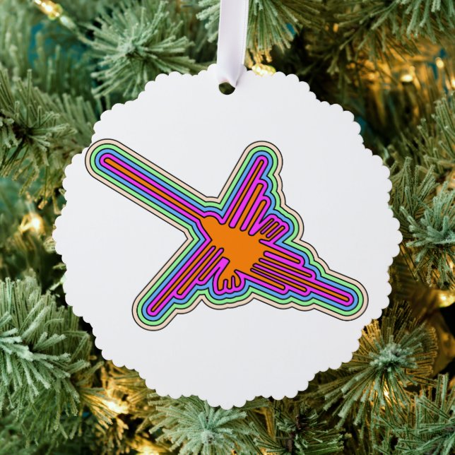 Nazca Hummingbird Peru Drawing Tree Decoration Card (Insitu (Tree))