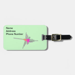 Nazca Lines Hummingbird - Green Version Luggage Tag