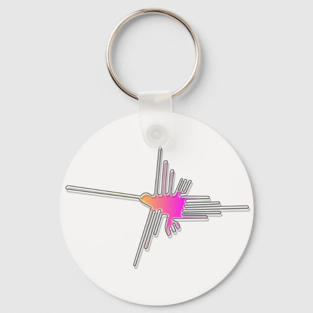 Nazca Lines Hummingbird Key Ring (Front)