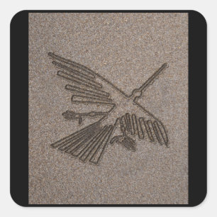 NAZCA LINES HUMMINGBIRD NAZCA LINES ART Geoglyphs Square Sticker