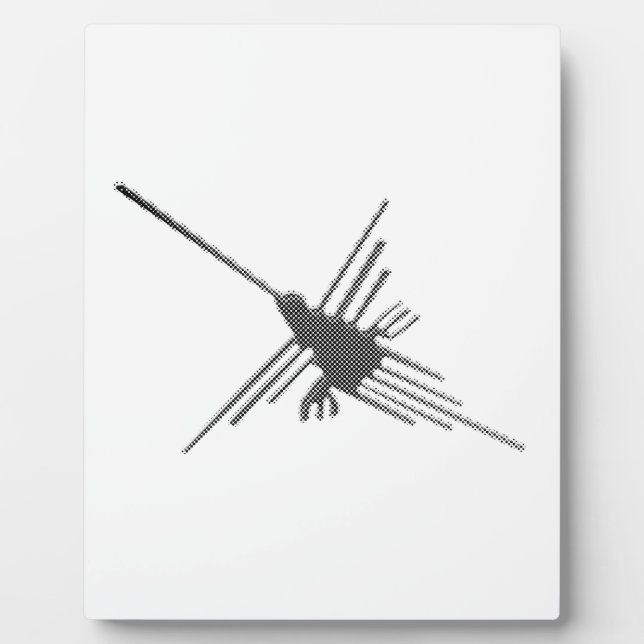 Nazca Lines Hummingbird Newsprint Plaque (Front)