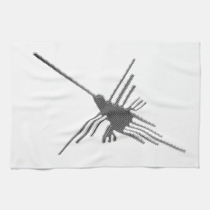 Nazca Lines Hummingbird Newsprint Tea Towel
