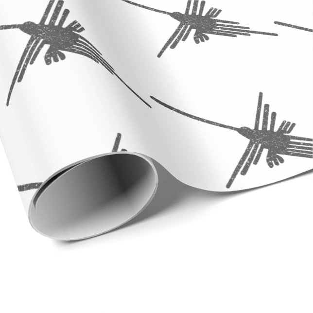 Nazca Lines Hummingbird Old Paper Print Style (Roll Corner)