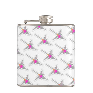 Nazca Lines Hummingbird Pattern Hip Flask
