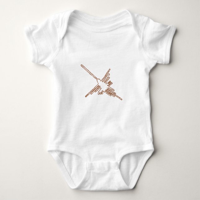 Nazca Lines Hummingbird Sketch Baby Bodysuit (Front)