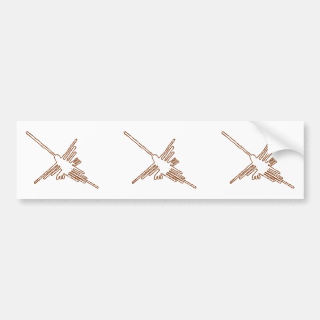Nazca Lines Hummingbird Sketch Bumper Sticker (Front)