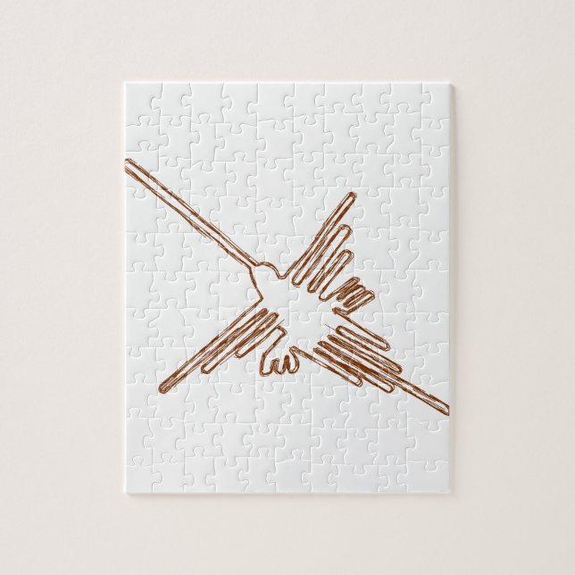 Nazca Lines Hummingbird Sketch Jigsaw Puzzle (Vertical)