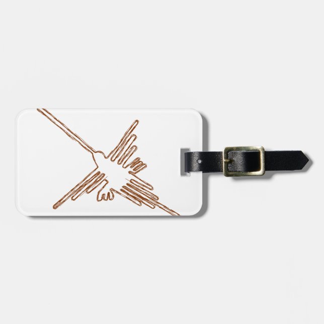Nazca Lines Hummingbird Sketch Luggage Tag (Front Horizontal)
