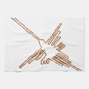 Nazca Lines Hummingbird Sketch Tea Towel