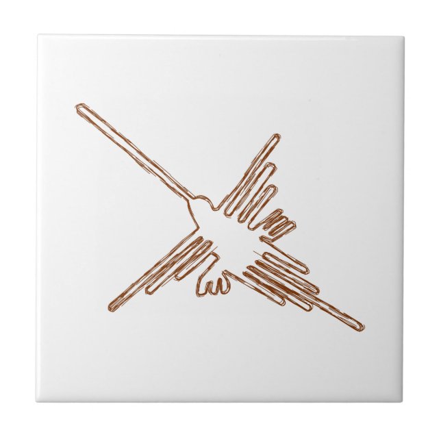 Nazca Lines Hummingbird Sketch Tile (Front)