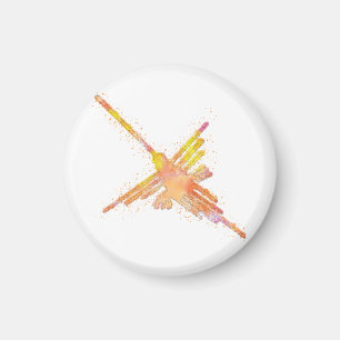 Nazca Lines Hummingbird Watercolor Print Magnet