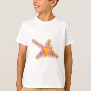 Nazca Lines Hummingbird With Wrinkled Paper Effect T-Shirt
