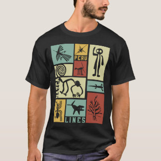 Nazca Lines - Peruvian Geoglyphs - Retro Box Art - T-Shirt