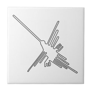 Nazca Peru bird ancient geoglyph symbol mystery en Ceramic Tile