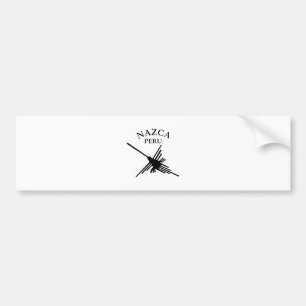Nazca Peru Hummingbird With Curved Text Bumper Sticker