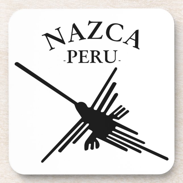 Nazca Peru Hummingbird With Curved Text Coaster (Front)