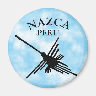 Nazca Peru Hummingbird With Curved Text Magnet