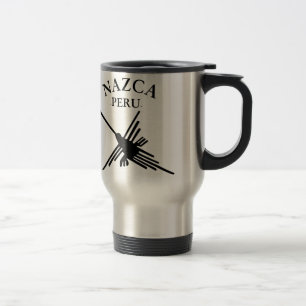 Nazca Peru Hummingbird With Curved Text Travel Mug