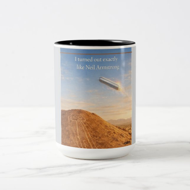 Nazca The astronaut Two-Tone Coffee Mug (Center)
