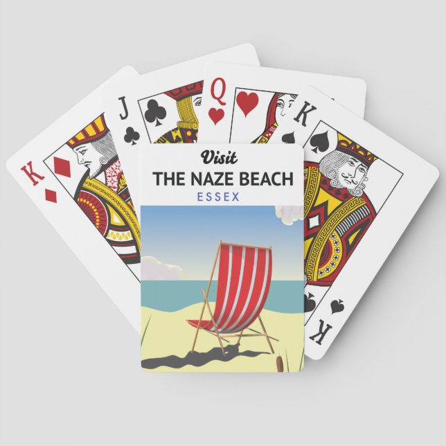  Naze Beach Essex travel poster Playing Cards (Back)