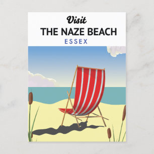  Naze Beach Essex travel poster Postcard