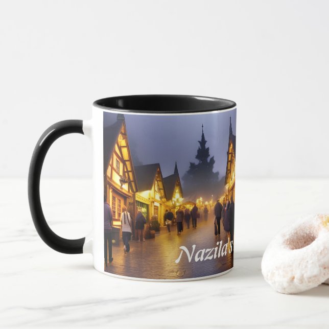 Nazila's Morning Tea Personalised Customisable Mug (With Donut)