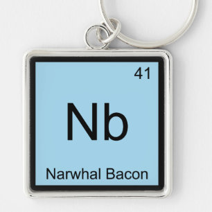 Nb - Narwhal Bacon Chemistry Element Symbol Tee Key Ring