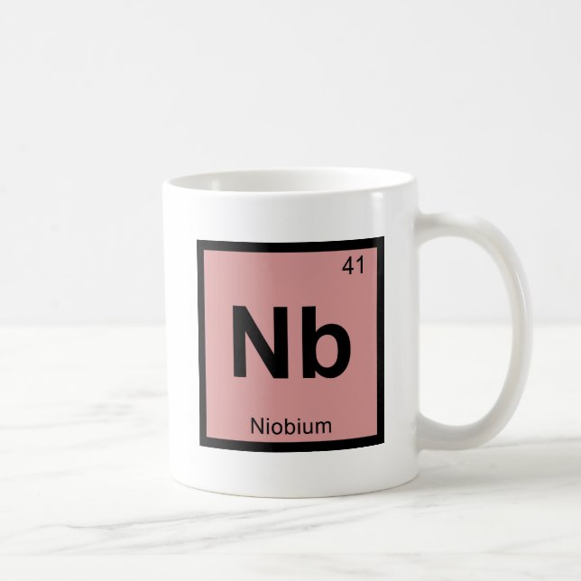 Nb - Niobium Chemistry Periodic Table Symbol Coffee Mug (Right)