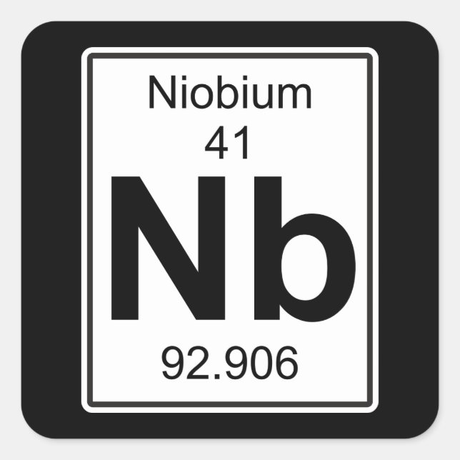 Nb - Niobium Square Sticker (Front)