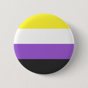 NB Nonbinary Non-Binary Pride Flag  6 Cm Round Badge