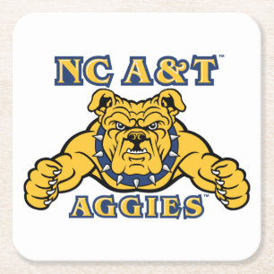 NC A&T Aggies   Aggie Bulldog Square Paper Coaster
