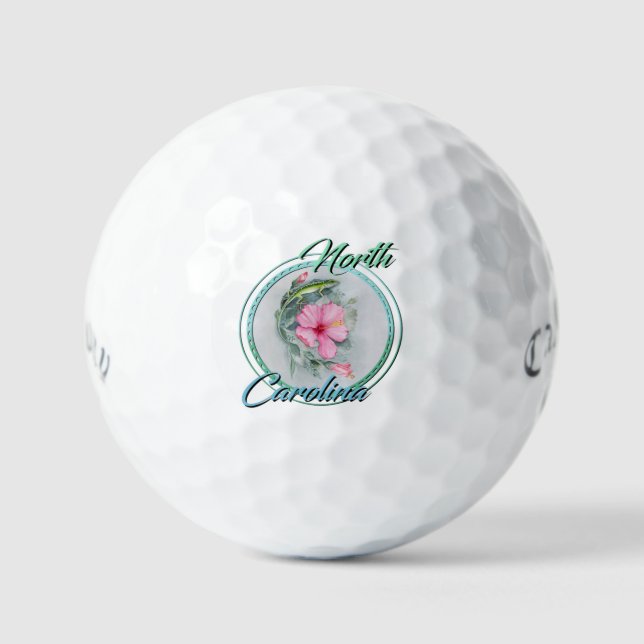 NC Anole & Hibiscus Golf Balls (Front)