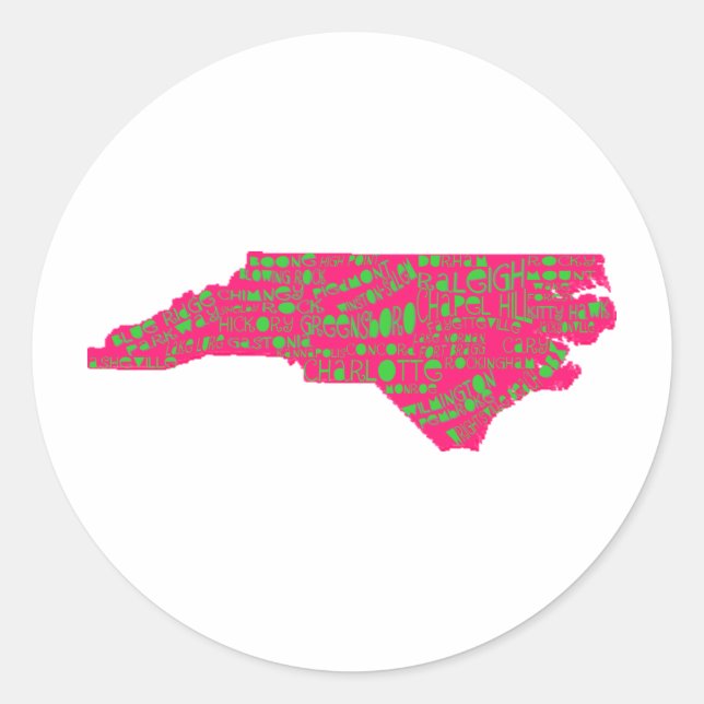 NC Cities Classic Round Sticker (Front)