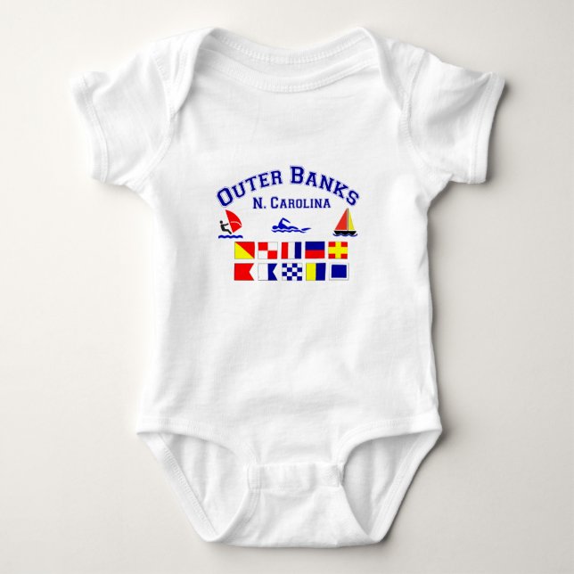 NC Outer Banks Signal Flags Baby Bodysuit (Front)