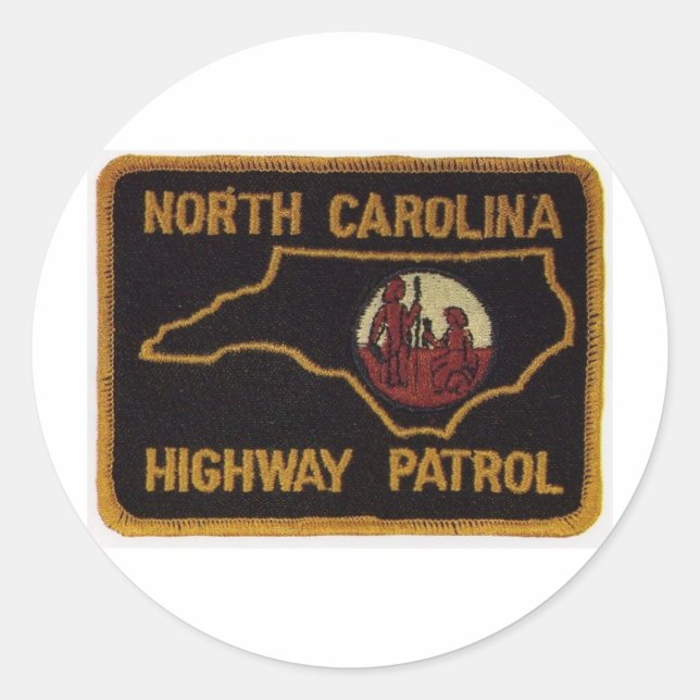 NC STATE TROOPER CLASSIC ROUND STICKER (Front)