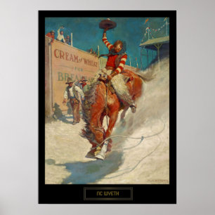 NC Wyeth Historical Painting "The Rodeo" Poster
