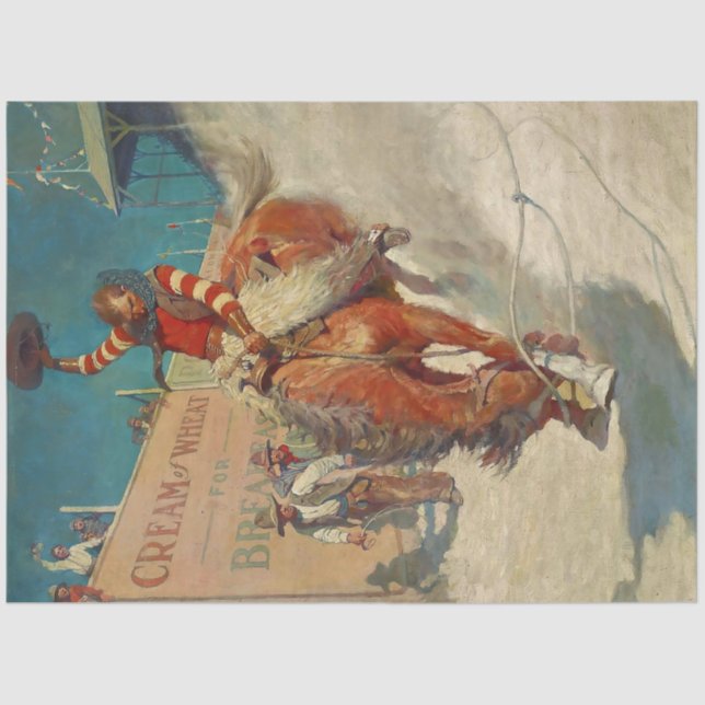 NC Wyeth Historical Painting "The Rodeo" Tissue Paper (Front)