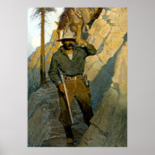 NC Wyeth Historical Painting "The Sheriff" Poster